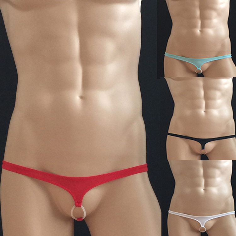 [Factory] Men's Hole Thong Sexy Silicone Ring Panties 0036