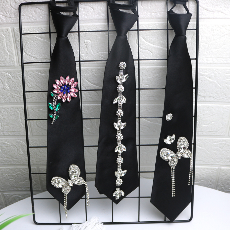 Original Chain Tie Women's Black Chain Lazy Ins Matching Shirt Cyber Celebrity Ins Duffy Handsome Men's Trendy Hit-Free Short Style
