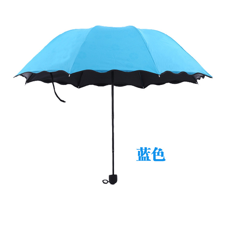 Picture of Ruffled Flowering Umbrella Sunscreen Sunshade UV-proof Black Glue Sunny Umbrella Sun Umbrella Printable LOGO