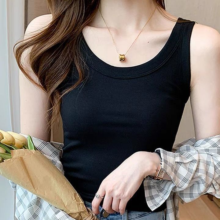 Picture of [Factory Outlet] Threaded Anti-running Sleeveless Thin Inner Base Camisole for Women to Wear Outside and Inside in Summer and Spring
