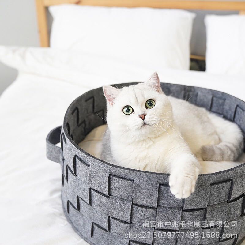 Pet Nest Felt Hand-woven Cat Nest Dog Nest Four Seasons Universal Washable DIY Pet Bed Internet Celebratory for Pet