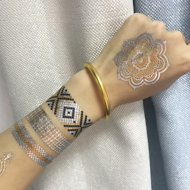 Picture of Bronzing tattoo stickers manufacturers in stock wholesale waterproof tattoo stickers fashion tattoo stickers