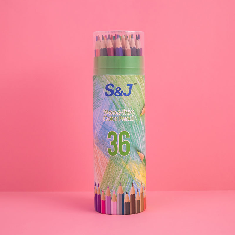 Picture of Plastic wood-free color pencil brush barrel student art painting color pencil wholesale