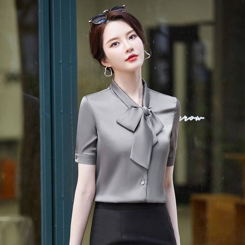 Professional suit Women's Summer Short-sleeved Hotel Front Desk Work Clothes Jewelry Shop Work Clothes Fashion Temperament Gold Shop Work Clothes