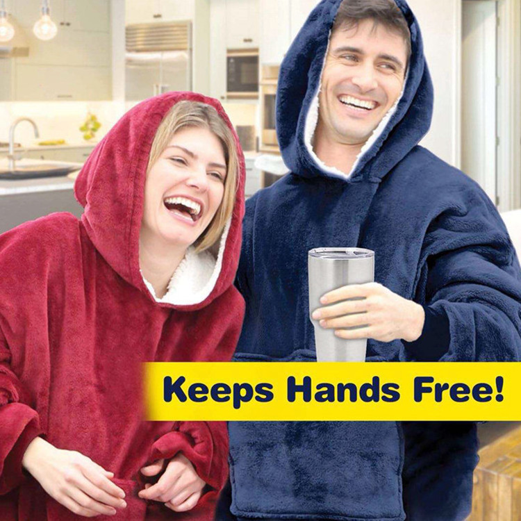 European and American Autumn and Winter Lazy Pajamas Double-Sided Flannel Cold-Proof Pullover Cotton Outwear Outdoor Warm and Cold-Proof Pajamas for Men and Women