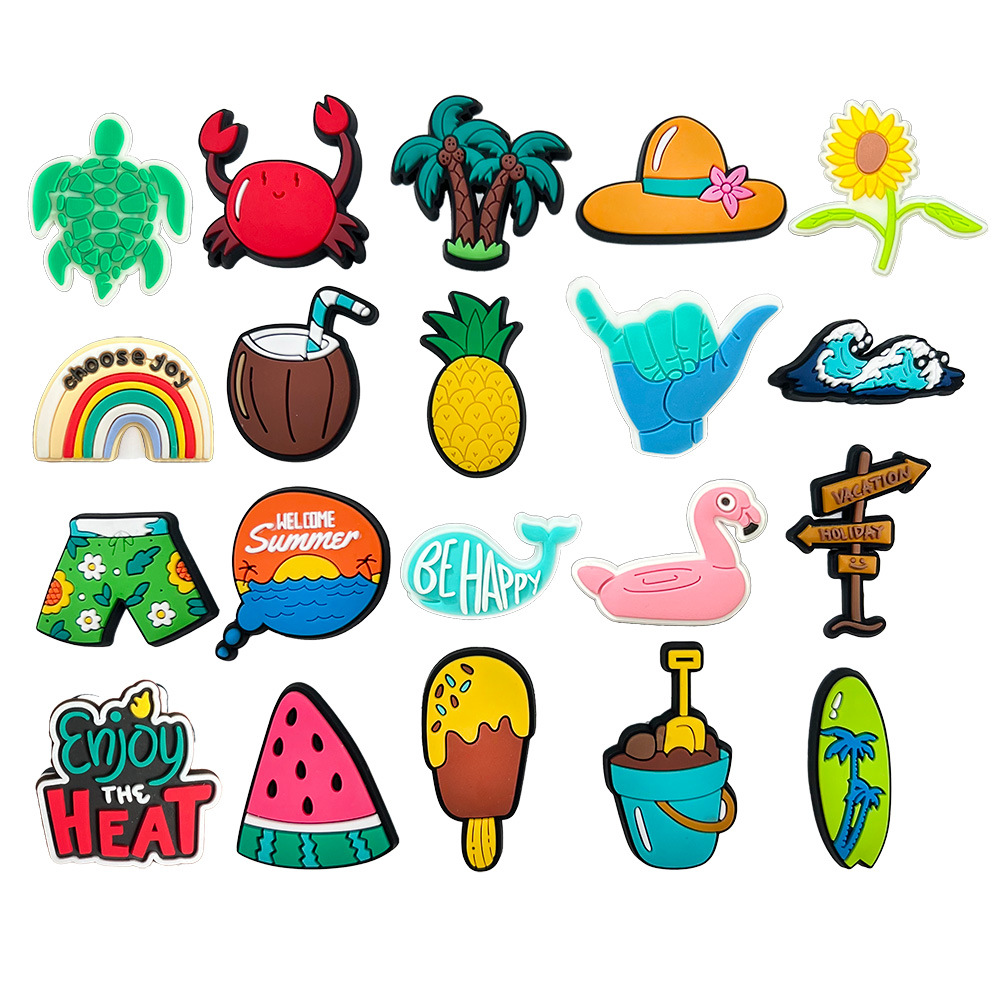Picture of suit Summer Style Series Cave Shoes Shoes Flower PVC Soft Rubber Shoes Decorative Buckle Cave Shoes Flower Shoe Buckle DIY Shoes