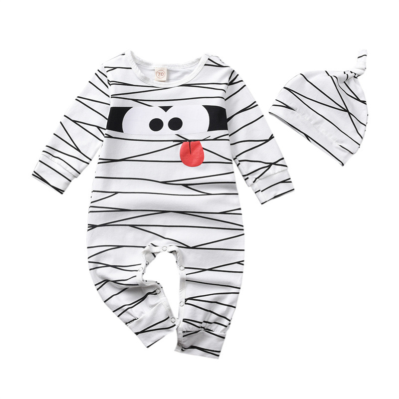 Picture of Boys Cute Mummy Children's Clothing 2023 Boys Holiday Party Halloween Suit Ha Yi Romper Halloween