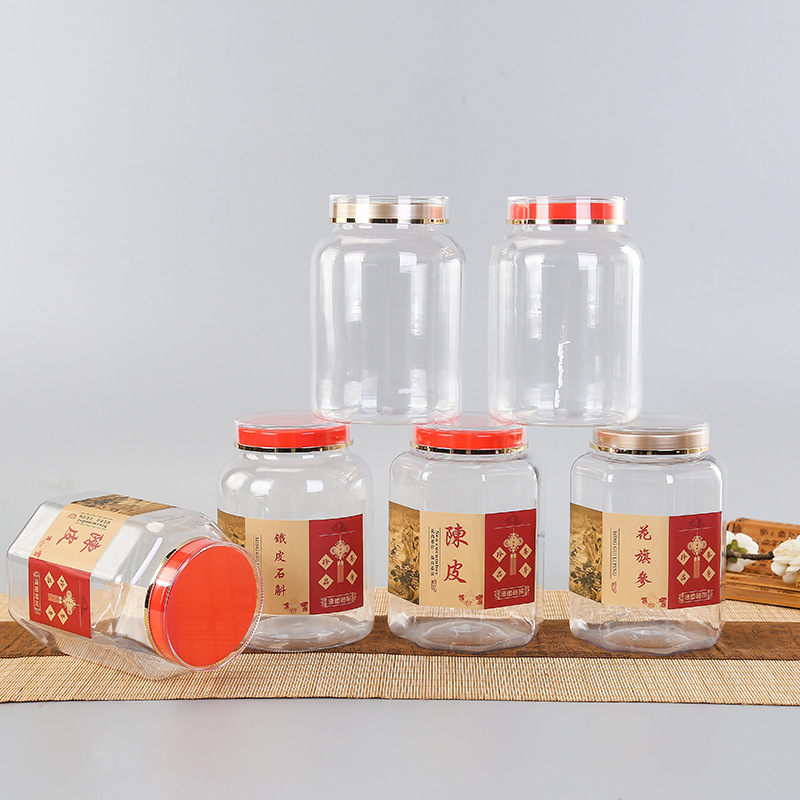 Wholesale Honey Tangerine Peel Jar Panax Notoginseng American Ginseng Flower Tea Tremella Packed Pet Acrylic Plastic Health Care Bottle