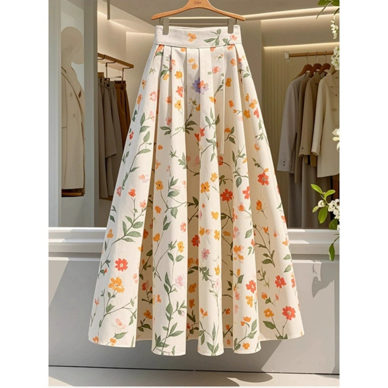 2025 new summer high-end exquisite super good-looking pendant sense of high-end temperament floral A- line skirt for children
