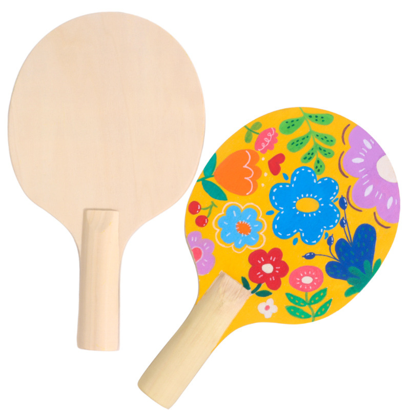 Picture of Board badminton racket suit children hand-painted graffiti diy material package Cricket indoor three-hair racket shuttlecock shuttlecock racket