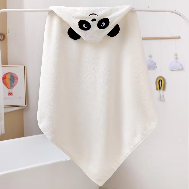 Picture of Coral fleece cartoon quilt children's hooded bath towel baby bag bath towel baby blanket soft absorbent bag single