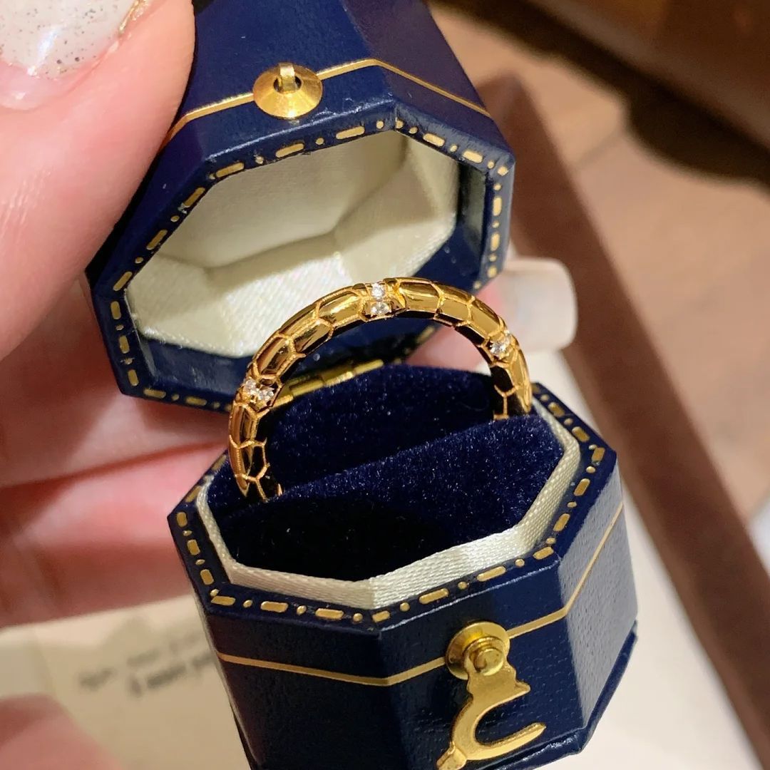 Picture of New Style Benmingnian Ling Sheyuan Ring Bracelet Women's Advanced Ancient Style Simple Zodiac Snake Diamond Opening Bracelet Snake Ring