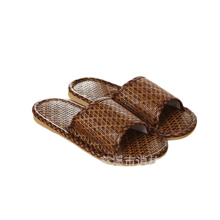 Picture of Natural color bamboo and rattan sandals and slippers rattan sweat-absorbent slippers spring and summer breathable slippers home indoor slippers for men