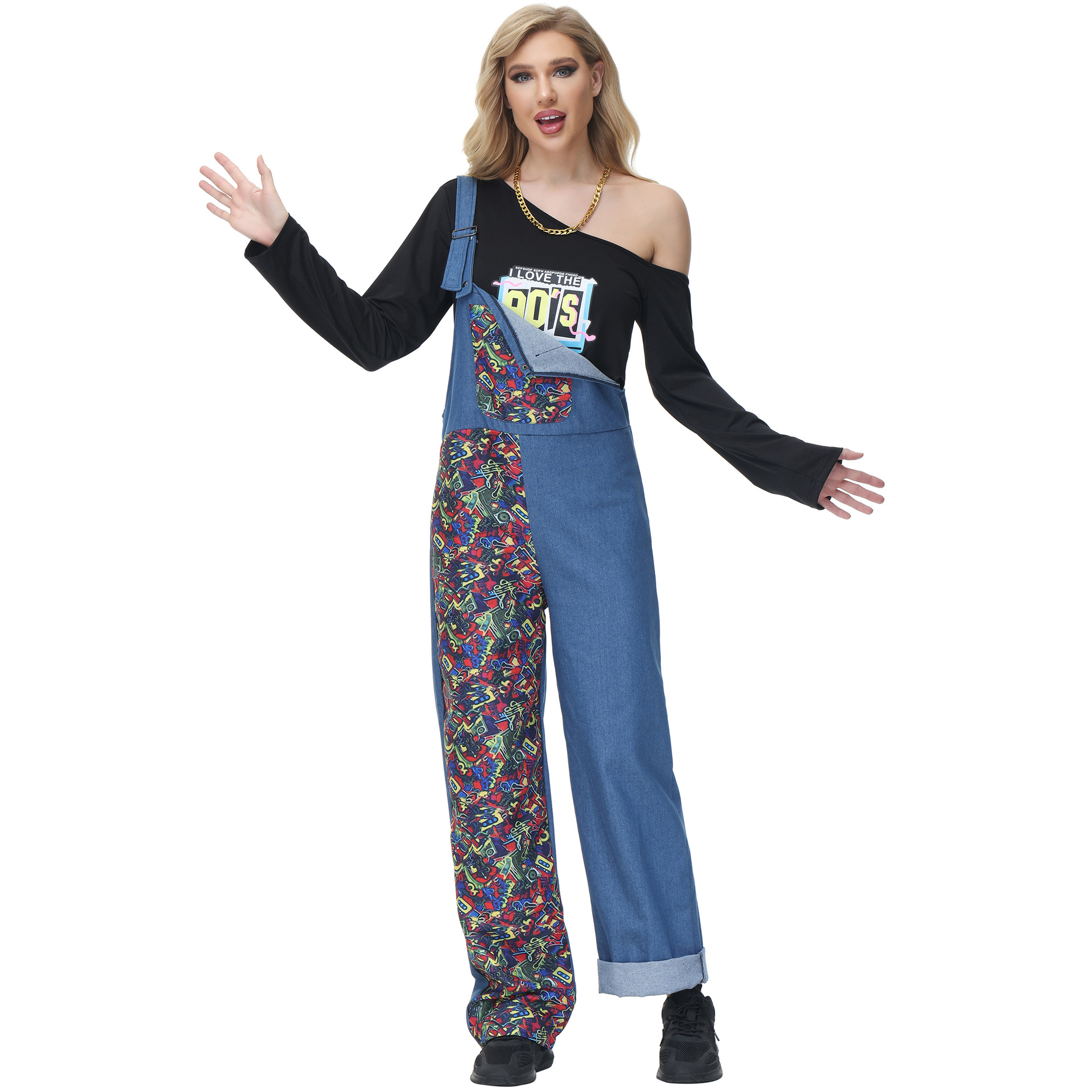 Picture of M-XL 70 s Retro Costume Dance Hip Couple Costume Disco Stage Performance Costume Halloween Costume