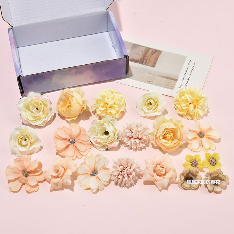 Picture of Simulation flower rose chrysanthemum lucky flower peony flower antique shooting Chinese clothing hair accessories diy pain bag material