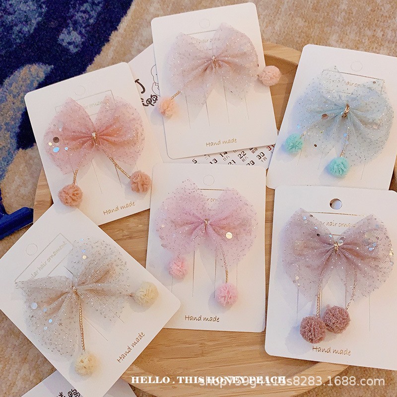 Korean version of the night sky three-layer knot ball children's hair accessories headdress shoes socks accessories wholesale