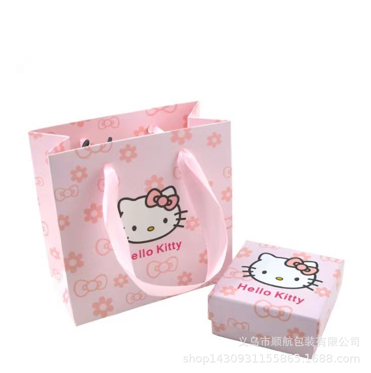 Original Genuine Pink KT Cat Cartoon Packaging Box Necklace Ring Bracelet Earrings Jewelry Packaging Box Spot Wholesale