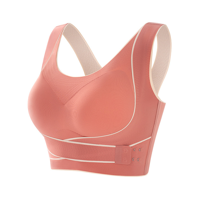 Picture of New Cross Side Buckle Collapsing Paramelia Sports Bra Outer Wear Yoga Vest Seamless Gathering Beauty Back Straightening Underwear for Women