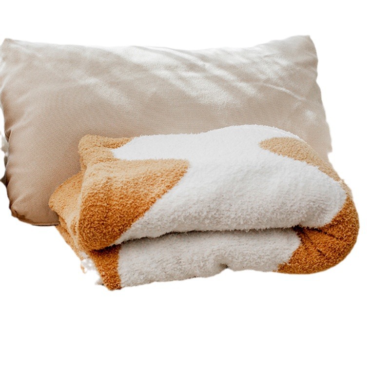 Picture of Scandinavian Half-Velvet Knitted Blanket Sofa Blanket Casual Shawl Throw Blanket Office Lunch Blanket B&B Decorative Blanket
