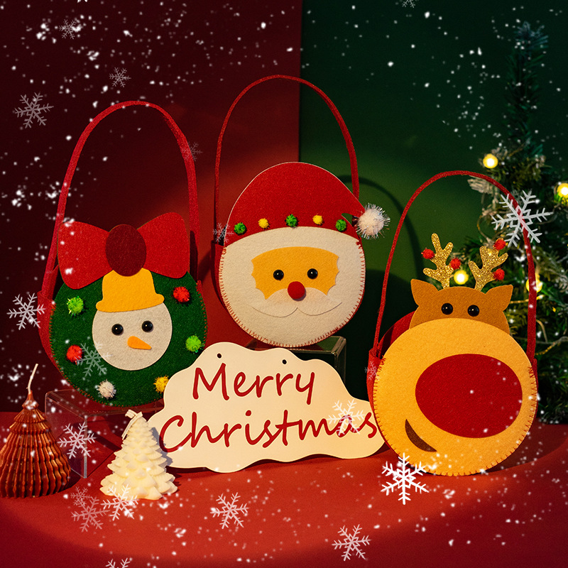 Christmas Apple Bag Creative Felt Fabric Gift Bag Christmas Eve Portable Gift Box Candy Biscuit Gift Bag