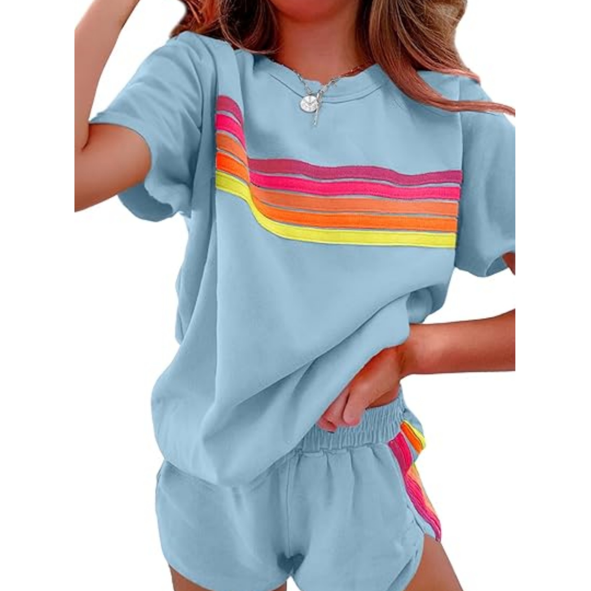 Picture of Amazon Cross-border Hot Sale Spring and Summer New Home suit Women European and American Simple Style Contrast Color Fashion Casual suit Women