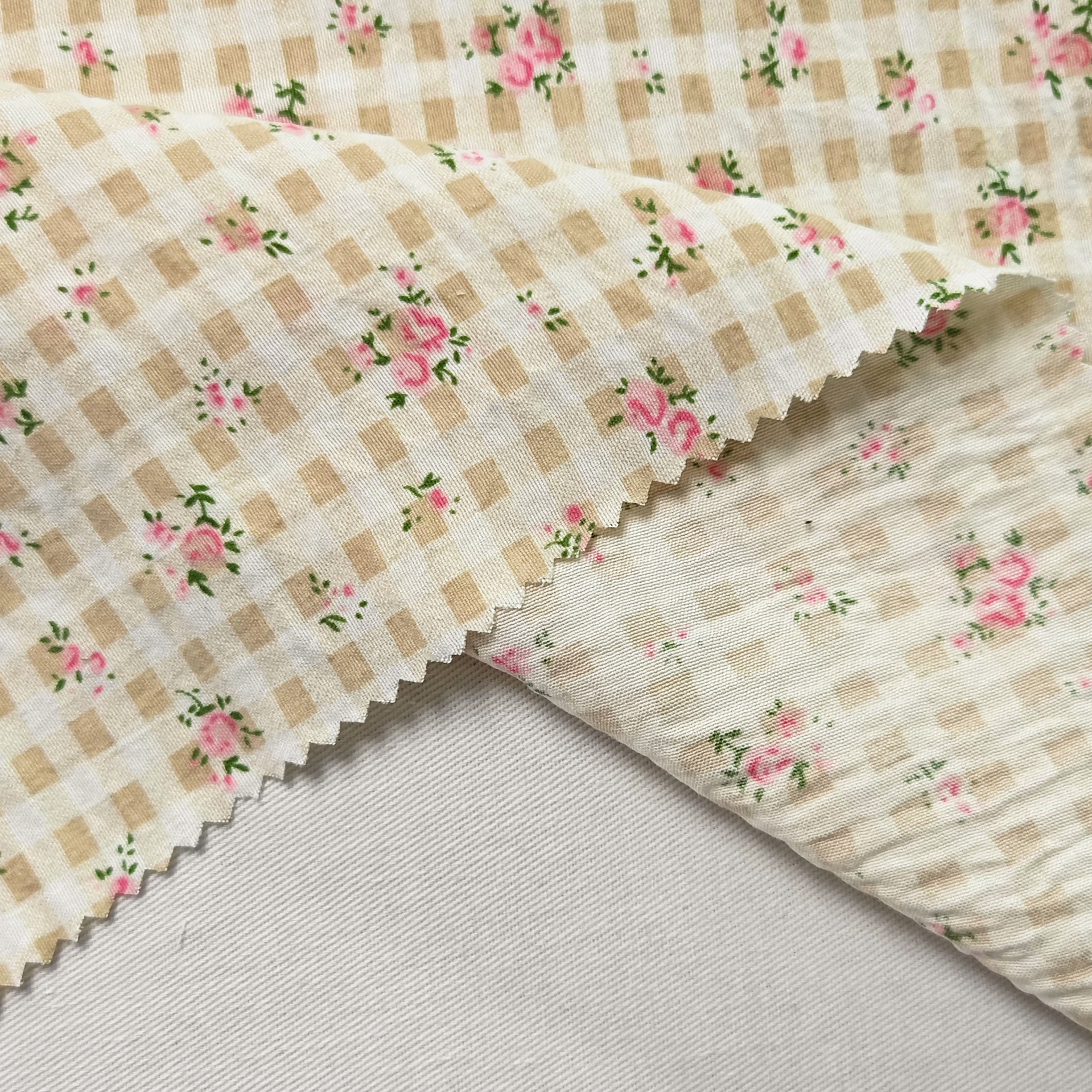 Picture of Spring and Summer Plaid Style Small Floral Fine Printed Fabric dress Fabric Table Cloth Home Boutique