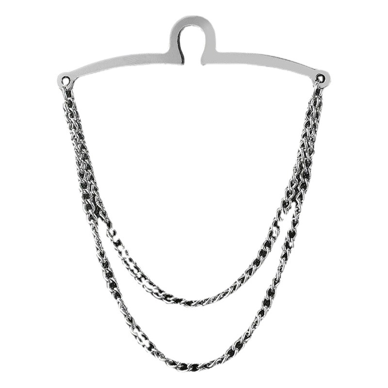 2023 trendy men's tie accessories metal chain U-shaped chain formal shirt chain versatile jewelry creative fashion