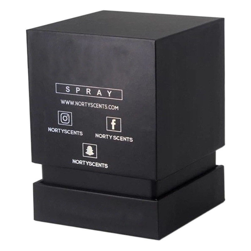 Black Clamshell Packaging Box for European and American Skincare Products, Special Paper Clamshell Lid Handmade Box with Gold and Silver Stamping Craft