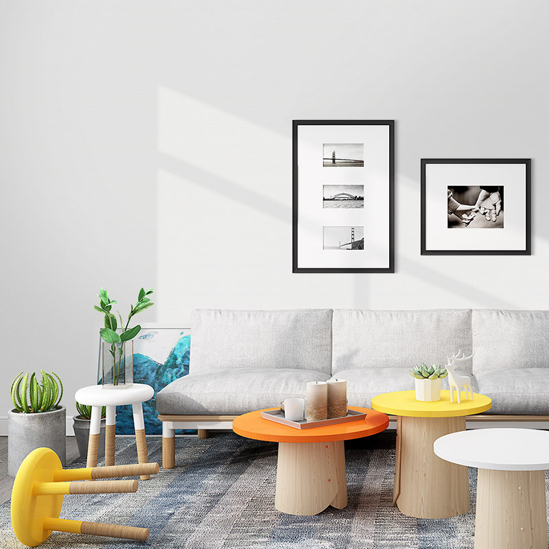 Picture of Wholesale self-adhesive linen wallpaper solid color gray waterproof wallpaper bedroom living room background wall decoration renovation stickers