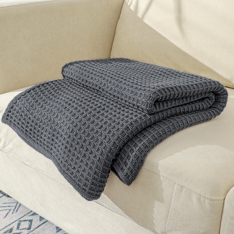 Picture of New Sofa Blanket Blanket Summer Knitted Blanket Office Nap Blanket Air Conditioning Blanket Waffle Blanket for Hair
