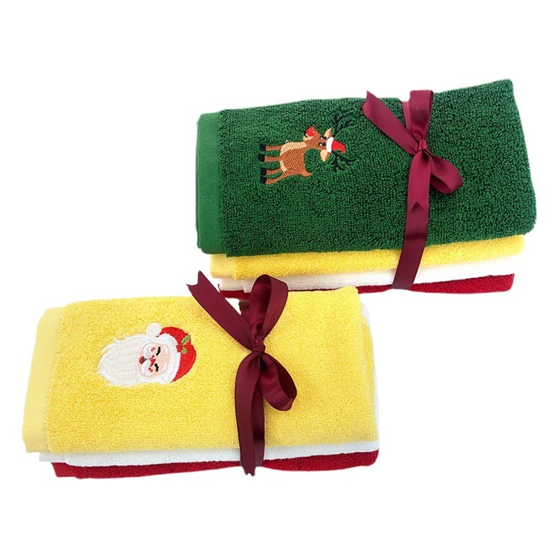 Christmas towel set wholesale cotton Christmas gift towel custom Halloween kitchen towel towel foreign trade towel