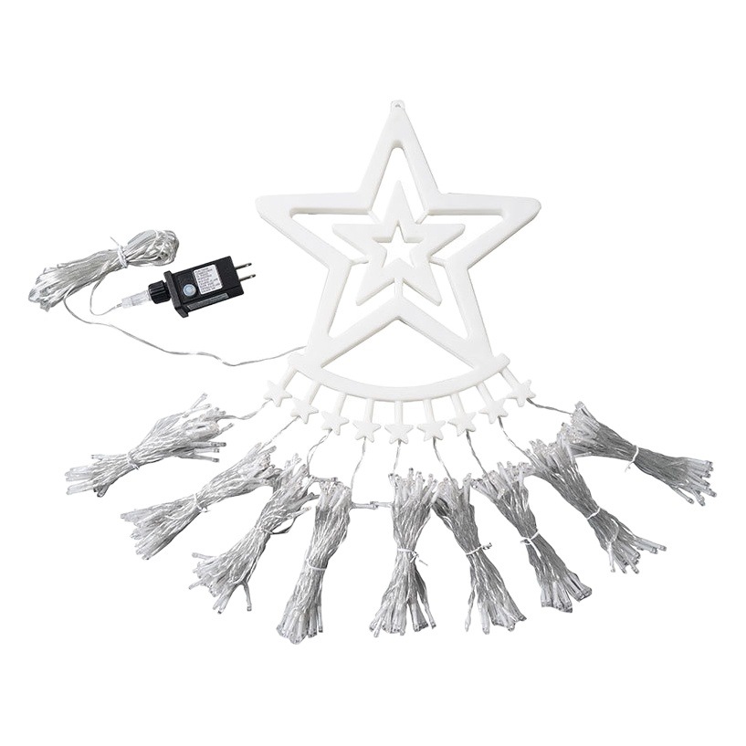 led five-pointed star Christmas tree waterfall lamp water lamp outdoor courtyard garden Christmas decoration hanging tree lamp