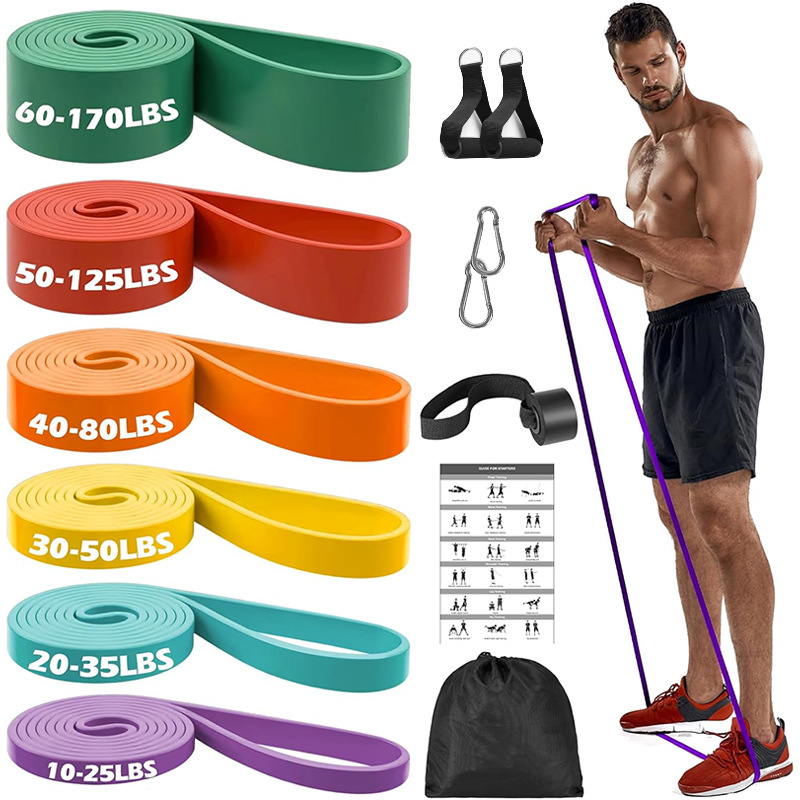 Cross-Border Amazon Strength Training Fitness Belt Tpe Elastic Band Weight-Bearing Exercise Yoga Auxiliary Latex Tension Band