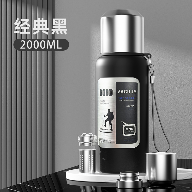 Picture of Large Capacity 316 Stainless Steel All-Steel Pot Men's Outdoor Travel Mountaineering Portable Thermos Cup Wholesale Cross-Border