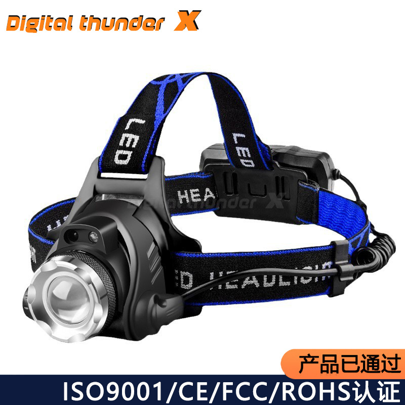 Cross-border Outdoor Headlight Rechargeable High Brightness Long Endurance Lighting Flashlight Fishing Miner's Lamp