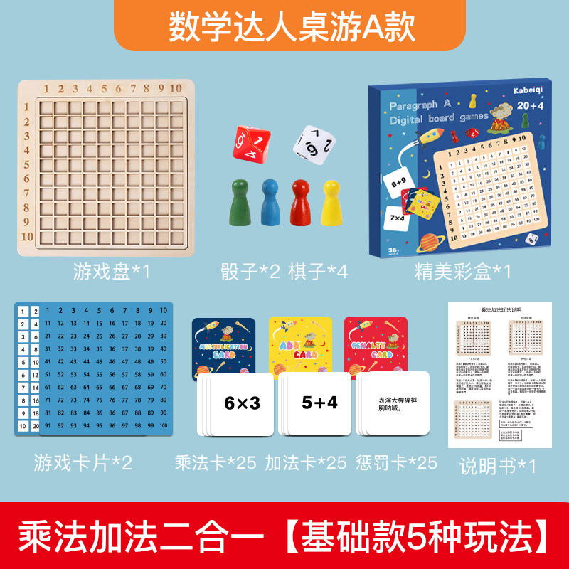 Picture of Children's Practice Board Game Toy Multiplication and Division Number Operation Game Kindergarten Students Educational Math Teaching Aids Artifact