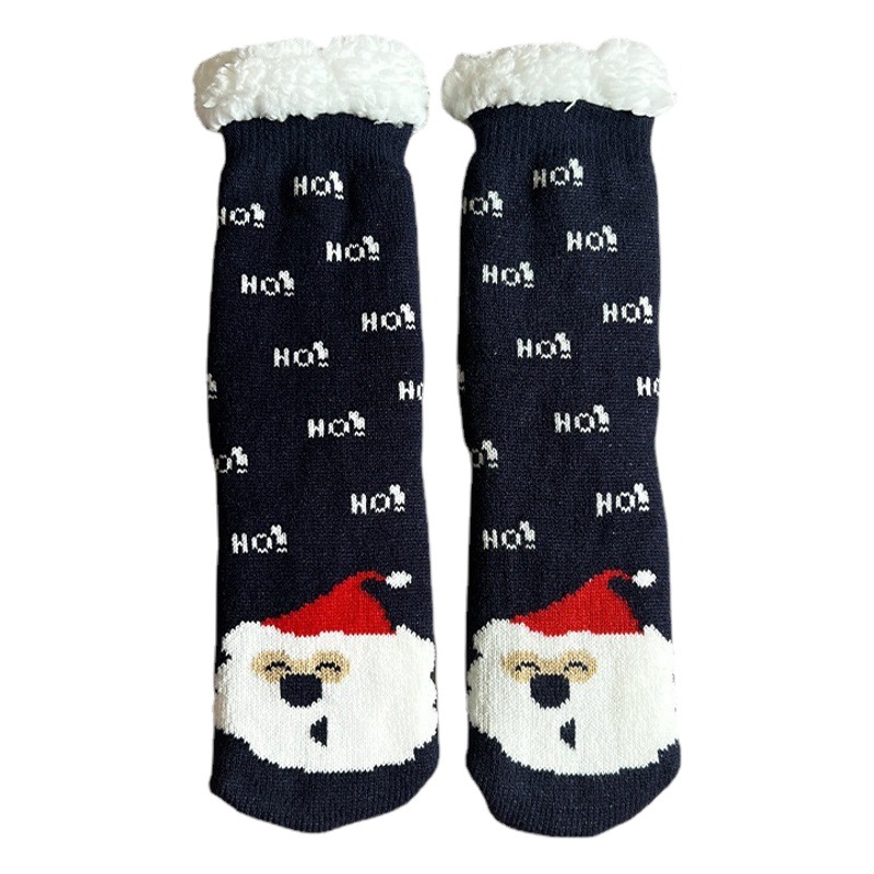 Christmas Floor Socks Women's Autumn and Winter Lamb Velvet Snow Socks Thickened Velvet Home Sleeping Carpet Socks