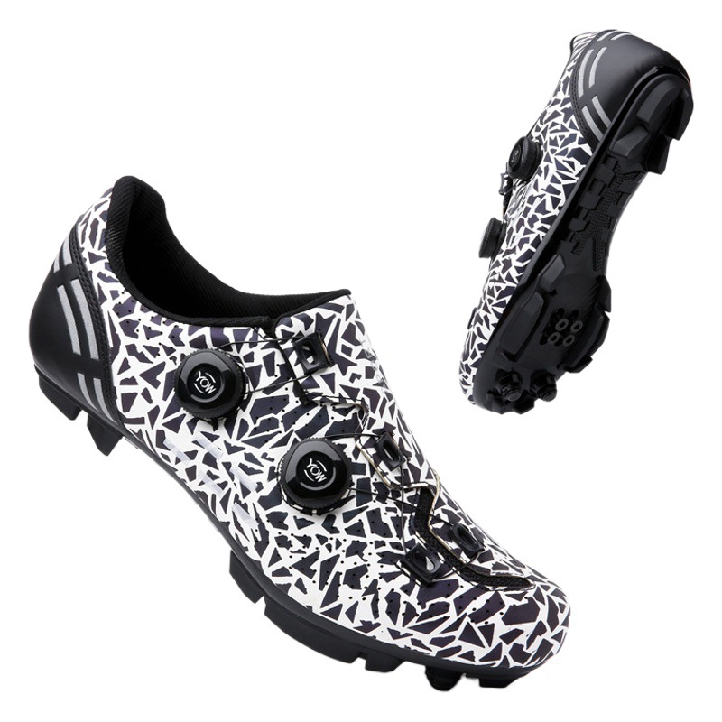 New Bicycle Riding Shoes Road Lock Shoes Black Mountain Bike Mountain Lock Shoes Casual Lockless White Moped Shoes