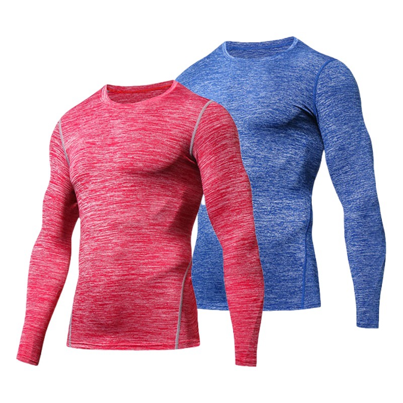 Autumn and Winter Running Training Sports Long-sleeved Men's T-shirt Football Base Quick-drying Compression Fitness Sports Tight for Men