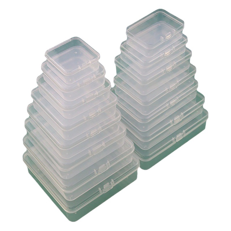 Plastic Box transparent box jewelry box earplugs box jewelry mini organizing fishhook storage box pill box packing box