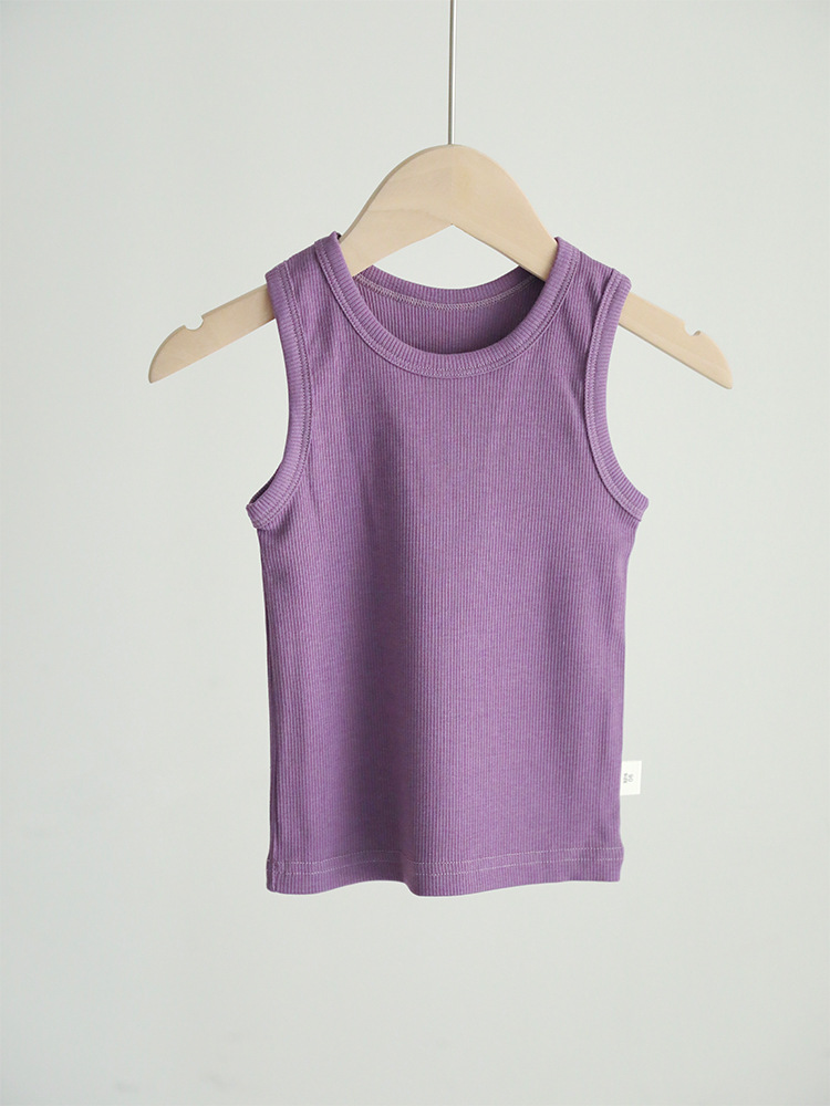 Picture of 2025 Children's Threaded Vest Youcan Silk Cotton Thin Round Neck Base Shirt Baby's Sleeveless T-shirt for Boys and Girls