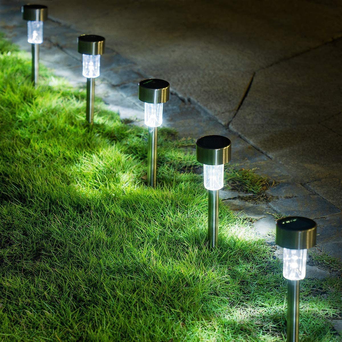Cross-Border Solar Lawn Lamp Courtyard Garden Decoration Night Light Outdoor Rainproof Small Tube Lamp Ground Lamp Night Light