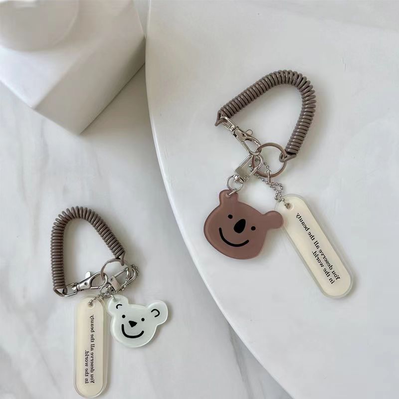 Little Bear Couple Pendant Cyber Red Keychain Pendant Cute Car Key Pendant Bag Little Bear Keychain Car