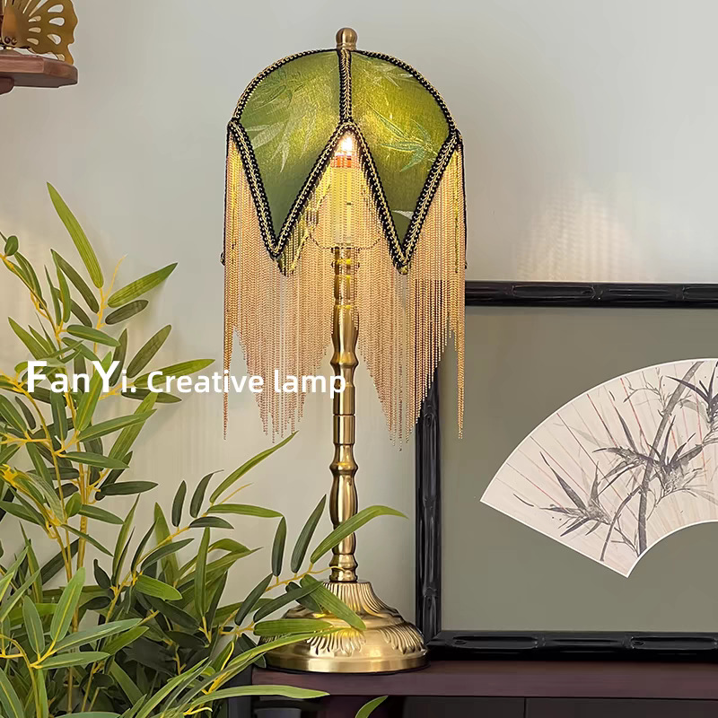 Bedroom Bedside Decorative Warm Table Lamp Light Luxury Artistic Antique Lamp Retro Tassel American Romantic Atmosphere