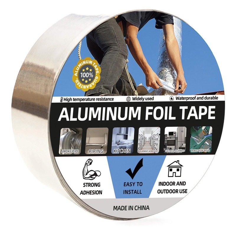 Cross-Border Aluminum Foil Tape Aluminum Foil Tape Range Hood Water Heater Pipe Wrapping Sealing Beauty Seam Sticker