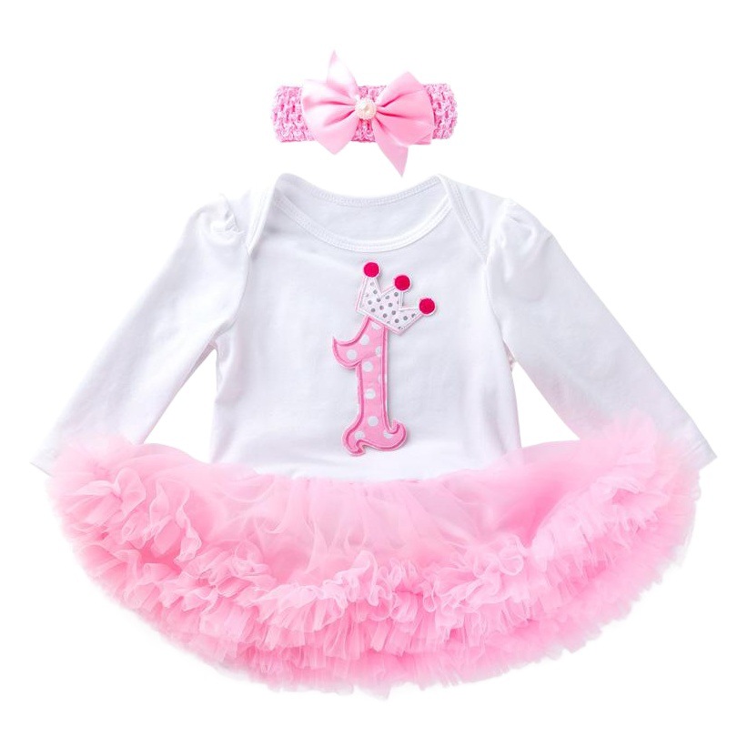 Baby Autumn and Winter Long Sleeve Cartoon Mesh Fabric Dress Suit 0-2 Years Old Girl Princess Dress Dress Baby Jumpsuit