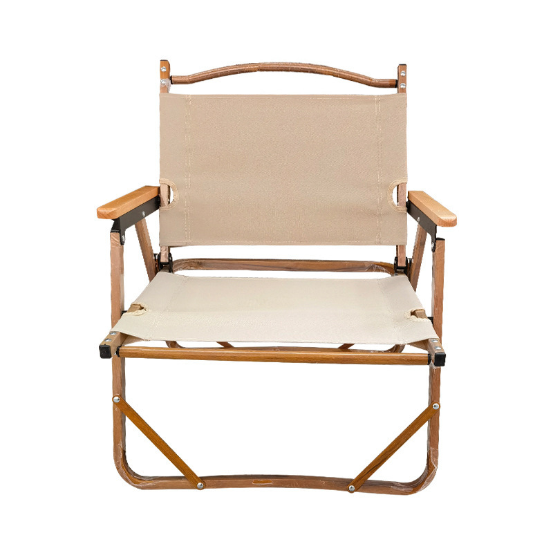 Picture of Camping Folding Chair Portable Outdoor Aluminum Alloy Wood Grain Seat Camping Equipment Kermit Chair Fishing Stool