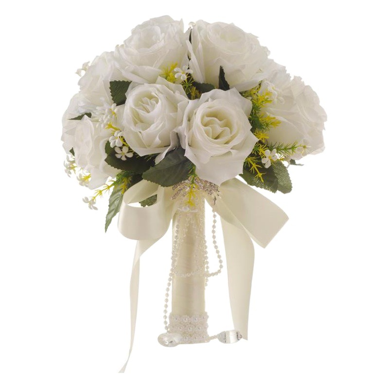 Amazon's Best-Selling White Rose Bridal Bouquet Wedding Crystal Pendant Bouquet Korean Forest Style Beautiful Bouquet