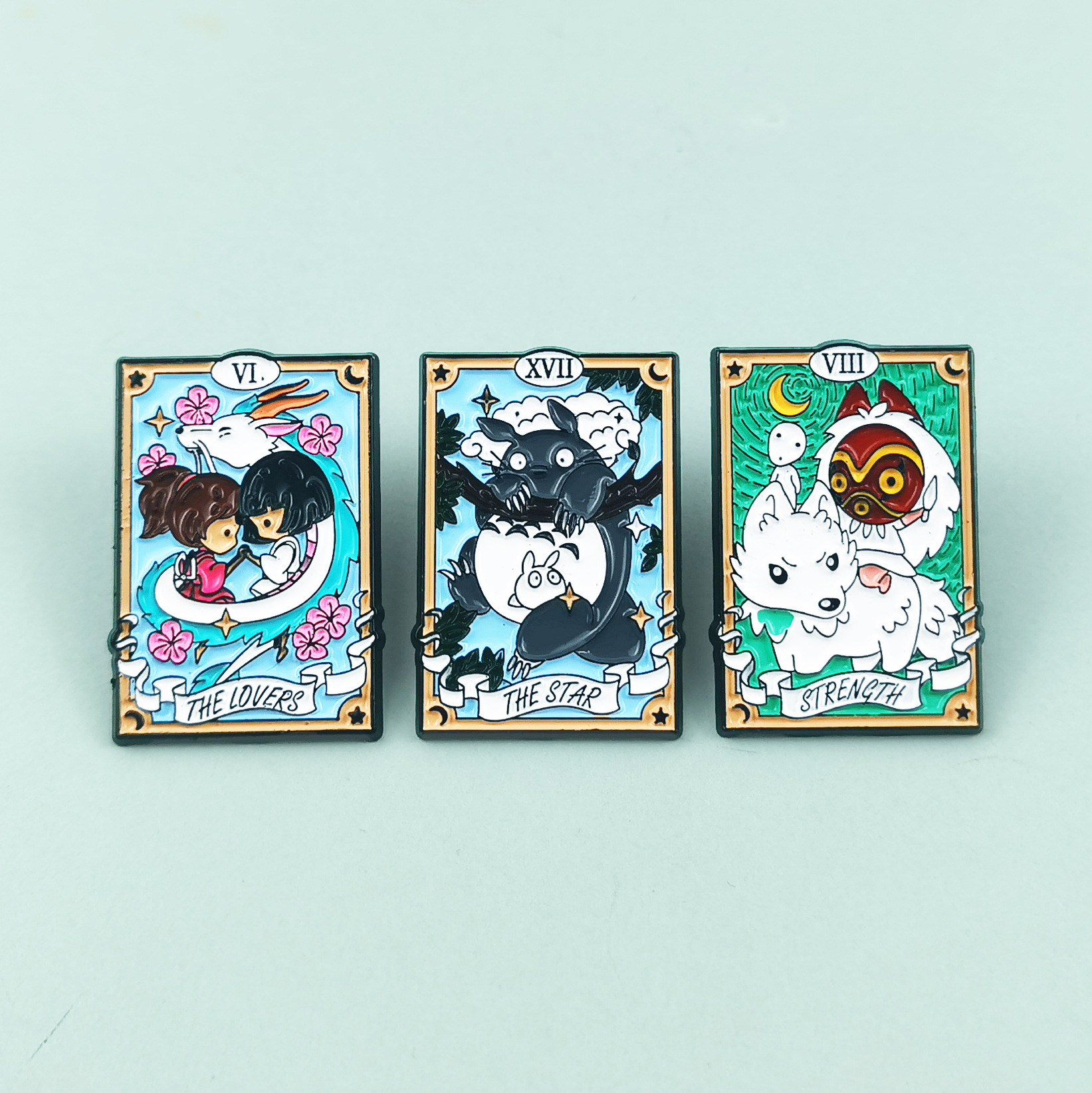 Cartoon Japanese Anime Peripheral Metal Badges Cute Totoro Inuyasha White Dragon Creative Versatile Clothing Brooch