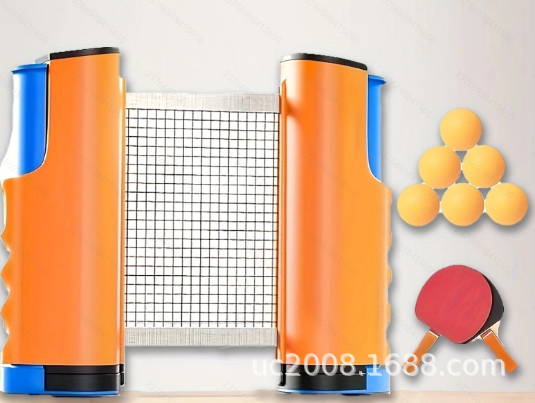 Picture of Foreign Trade Household Standard Stretchable Table Tennis Net Frame Large Color Box Set Portable Net Column Table Tennis Racket Combination